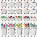 Yookeer 20 Pcs Pegboard Bins and Cups with Hooks and Loops Peg Assortment Organizer Accessories Various Tool Organizer Pegboa