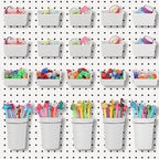 Yookeer 20 Pcs Pegboard Bins and Cups with Hooks and Loops Peg Assortment Organizer Accessories Various Tool Organizer Pegboa