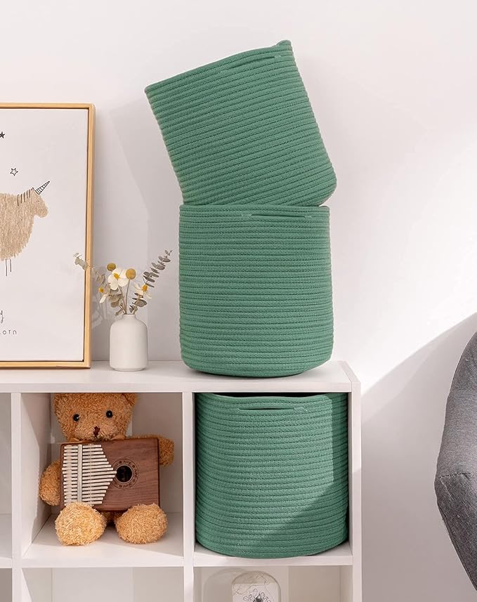 voten Storage Cubes Baskets Bins Organizer 11x11x11'' Fit 12x12''Cube Storage Organizer Bookcases Shelf,Durable Woven Cotton 