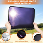 Car Window Shades - Static Cling Sun & Glare Blocker, Semi-Transparent Privacy Window Cover for Side & Rear Windows, Removable Tint for SUV Truck RV (15.75" x 13.78")