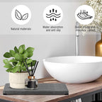 3PCS Water Absorbing Stone Tray, Fast Drying Stone Sink Tray, Stones Soap Trays, Water Absorbent Diatomite Trays, Diatomite C