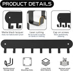 2 Pack Key Holder for Wall,Key Hooks with 8 Hooks,Key Rack for Wall No Drill for Living Room, Kitchen, Bathroom, Garage (Blac