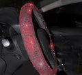 Fashion Car Ultra Bling Steering Wheel Cover with Sparkly Diamond Rhinestones, Gorgeous Accessory with Anti Slip Lining Extra Bling Especially Shiny Cat Exotic Universal (Red)