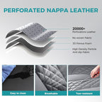 Leather Car Seat Covers Full Set, Breathable Faux Leather Seat Covers for Cars SUV Sedan Waterproof Grey