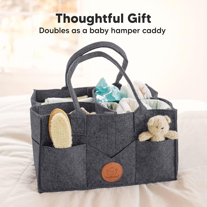 KeaBabies Baby Diaper Caddy Organizer with Handle - Portable Baby Car Organizers and Storage for Nursery, Changing Table, Lar
