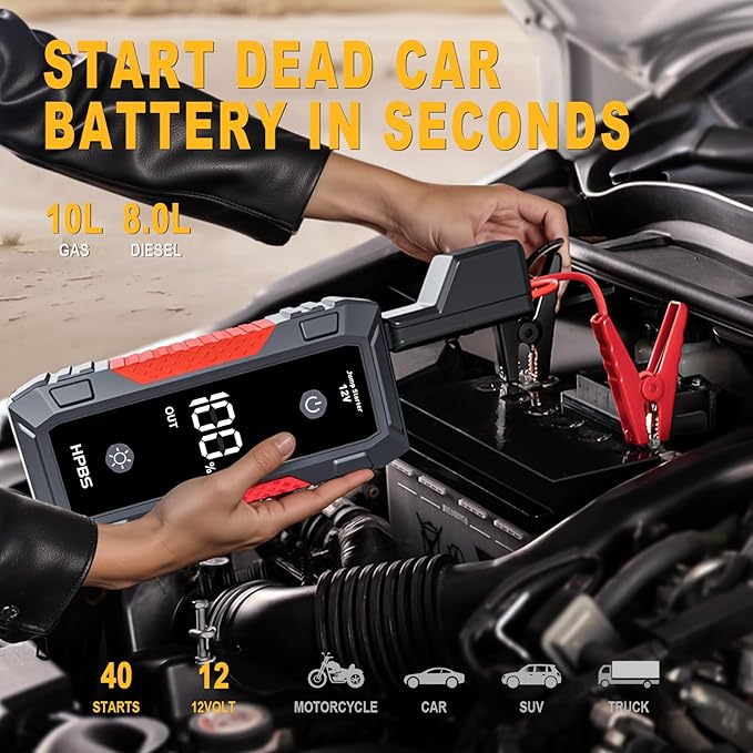 H50 Jump Starter - 5000A Jump Starter Battery Pack for Up to 10.0L Gas and 8.0L Diesel Engines 12V Car Battery Jumper
