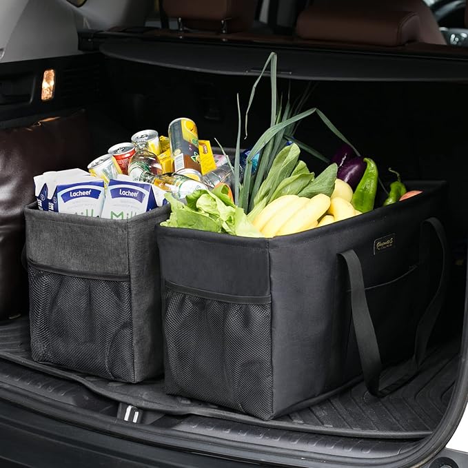 GhvyenntteS Extra Large Utility Tote Bag, Stand Up Utility Tote with Metal Wire Frame & Hard Bottom Board, Reusable Grocery Bags With Handles, Extra Large Beach Bag, Collapsible Car Tote