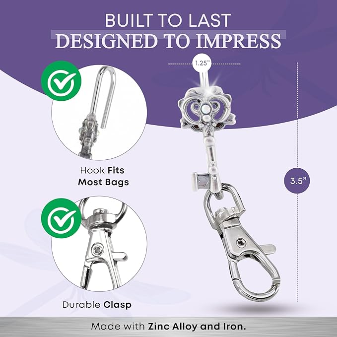Women’s Bag Charm Key Finder, Car Keychain Hook, Cute Purse Organizer & Tote Bag Accessories, Gifts for Mom - Original