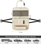GMQ Backseat Car Organizer with Tray 1 Pack,Car Backseat Organizer with Foldable Table for Kids,Multifunctional Seat Back Organizer with Storage Pockets Car Storage Organizer (Beige)