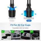 Dual Car Tablet Mount for Cup Holder, Gooseneck Car Cupholder Tablet Holder with Strong Long Arm 10" for 4-12.9" Devices, iPad Pro Air Mini, Galaxy Tabs, Huawei, iPhone, Tablets & Phones