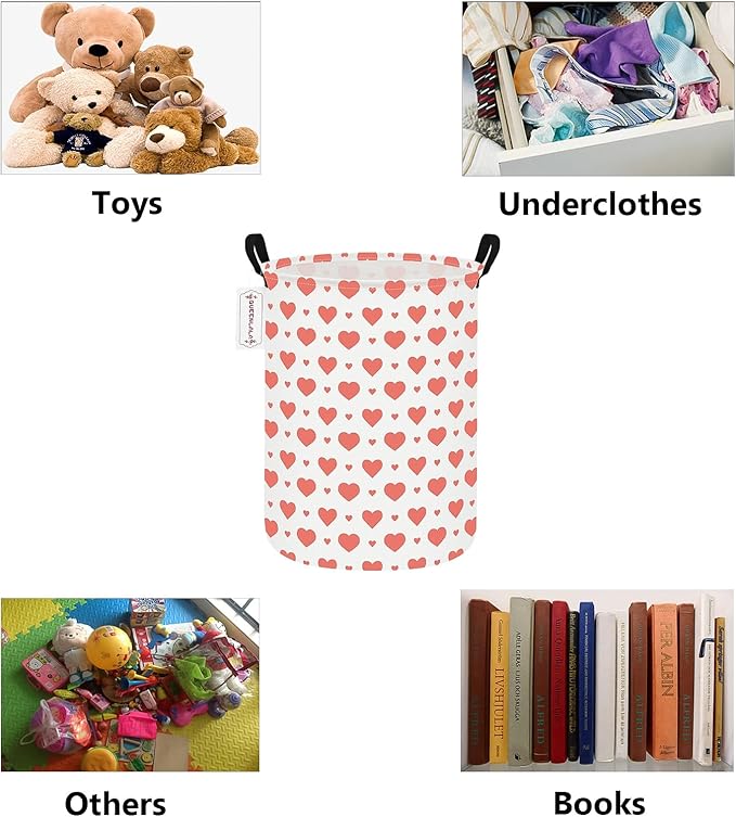 QUEENLALA Large Storage Basket,Laundry Hamper/Bathroom/Home Decor/Collapsible Round Storage Bin,Boys and Girls Hamper/Boxes/C