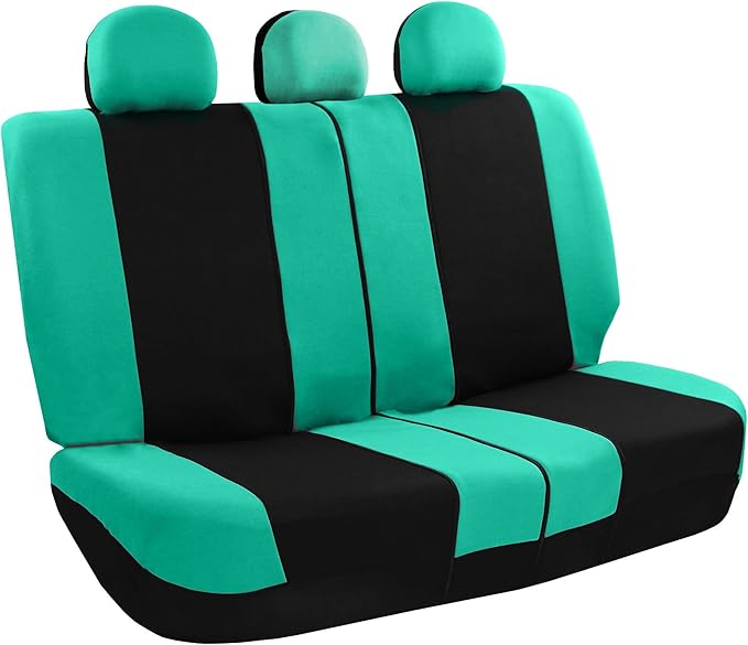 FH Group Car Seat Covers Rear Set Cloth - Universal Fit Automotive Seat Covers, Low Back Front Seat Covers, Solid Back Seat C