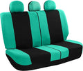 FH Group Car Seat Covers Rear Set Cloth - Universal Fit Automotive Seat Covers, Low Back Front Seat Covers, Solid Back Seat C