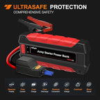 Nilight 1500A Car Battery Jump Starter for Up to 7.0L Gas & 5.5L Diesel Engines 12V Portable Jump Start Booster Pack Jump Box with Jumper Cables DC Output and LED Light