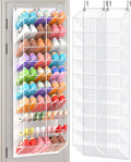 20-30 Pairs Over the Door Shoe Organizer, Transparent PVC Hanging Shoe Rack for Closet, 10-Tier Door Shoes Storage, Crystal-C