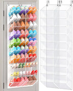 20-30 Pairs Over the Door Shoe Organizer, Transparent PVC Hanging Shoe Rack for Closet, 10-Tier Door Shoes Storage, Crystal-C