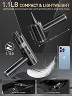 aokway Car Vacuum Portable Cordless 15000PA Powerful Suction, 7500mAh, 4-in-1, High Power Mini Vacuum Cleaner for Car, Home, 