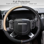 COFIT Breathable Car Steering Wheel Cover 16 inch Auto Universal Leather Wrap Non-Slip Steeringwheel Protector Automotive Int