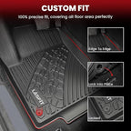 LASFIT Floor Mats for Jeep Cherokee 2015-2023 (Not Fit with Raised Dead Pedal) All Weather TPE Custom Fit Car Mats Floor Liners 1st & 2nd Row, Black