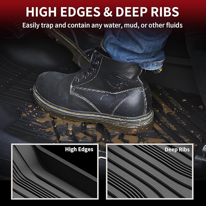 LASFIT Floor Mats for Hyundai Tucson 2026 2025 2024 2023 2022 (Not for Hybrid & PHEV), Custom Fit TPE All Weather Floor Liners 1st & 2nd Row Car Mats Accessoires for Hyundai Tucson 2022-2026, Black