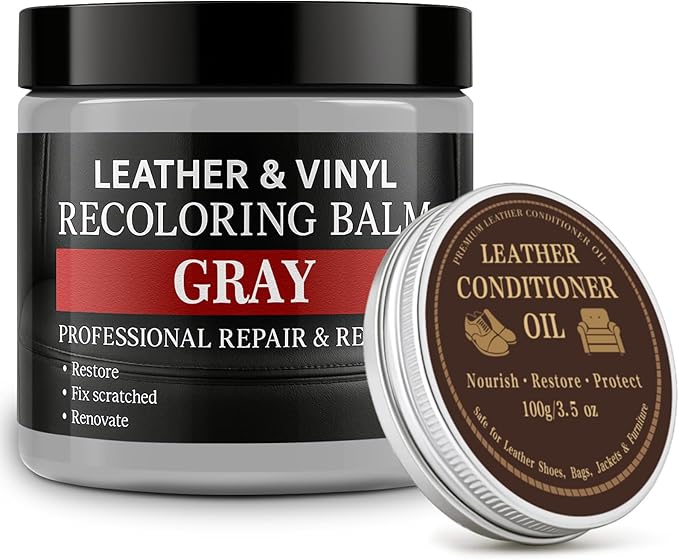 Leather Color Restorer, Leather Recoloring Balm, Scratch Remover, Leather Dye, Leather Paint with Leather Conditioner, Leathe