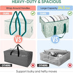 BALEINE 8-Pack Oversized Moving Bags with Reinforced Handles, Heavy-Duty Storage Tote for Clothes, Moving Supplies (Antique F