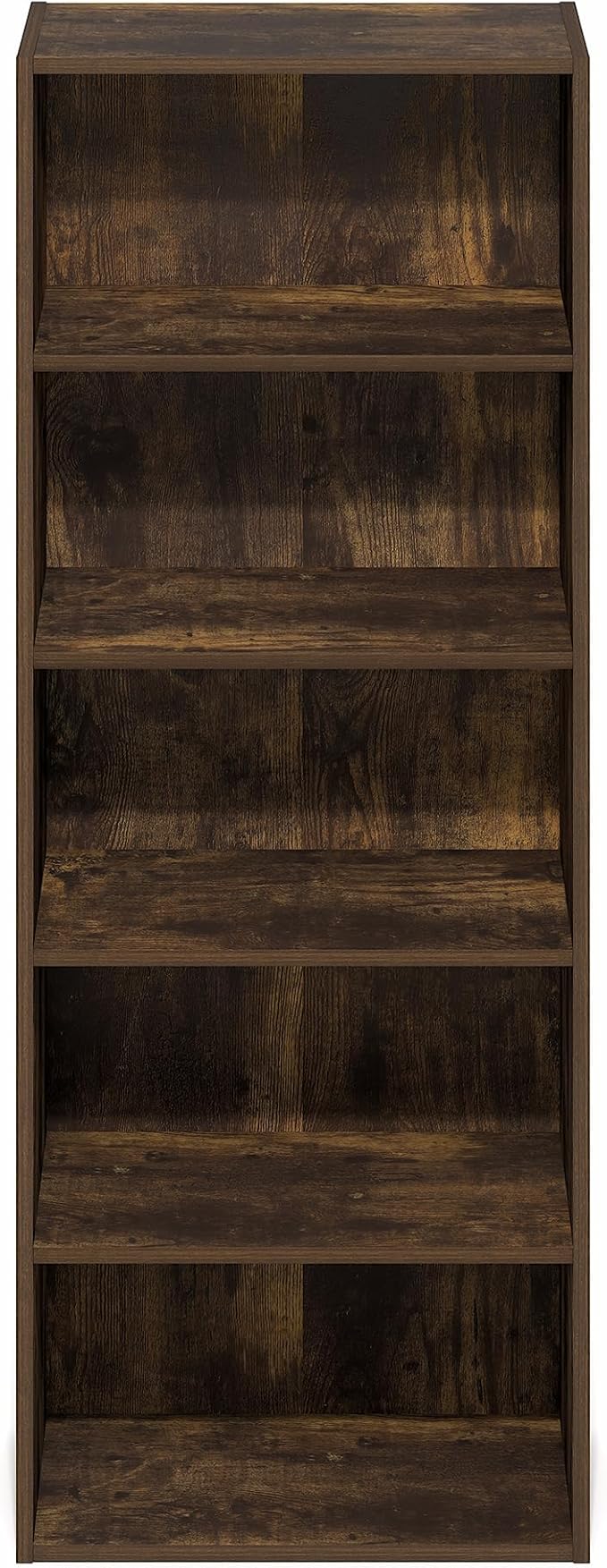 Furinno Basic Book Shelf, 5-Tier Bookshelf, Storage Organizer Bookcase with Open Shelf, 11 x 17 x 44, for Living Room, Bedroo
