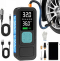Y34 Tire Inflator Portable Air Compressor,4X Faster Inflation,10000mAh Cordless/12V DC 150PSI Air Pump for Car Tires with Digital Pressure Gauge/LED Light for Car,Motorcycle,Bike,Ball