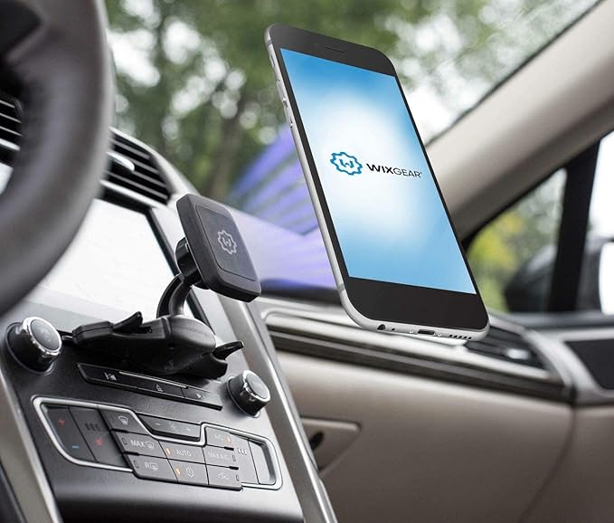 WixGear Cd Mount, CD Slot Magnetic Car Mount Holder for Cell Phones and mini Tablets with Fast Swift snap Technology, [Only Fits CD Player Slots Measuring 4.5 to 5 Inches]