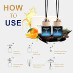 Car Air Fresheners (Woody Citrus) 2 Pack - Air Fresheners for Car Made in USA, Hanging Car Air Freshner with Anti-Leak Stick,