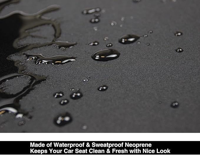 Waterproof Neoprene Car Seat Cover, Sweatproof Non-Slip Seat Protector, Universal Fit for Front Bucket or Rear Bench Seat of 