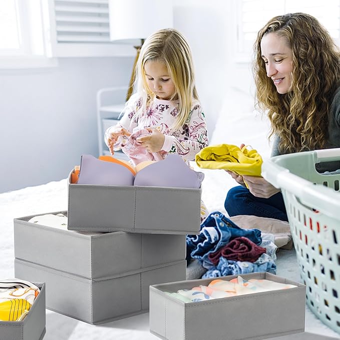【FAMILY PACK】Drawer Organizer Clothes, 20 Pack Dresser Organizer Bins for Baby Clothes - Underwear Bra Sock Organizer - Fabri
