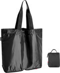 pack all 16L Lightweight Packable Tote Bag, Water Resistant Foldable Grocery Bag, Reusable Shopping Bag (Black)