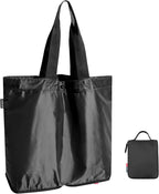 pack all 16L Lightweight Packable Tote Bag, Water Resistant Foldable Grocery Bag, Reusable Shopping Bag (Black)