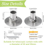 Shower Curtain Rod Bracket, 2Pcs Different Sizes Titanium Steel Shower Curtain Rod Single Swivel Flange Curtain Rod Wall-Moun