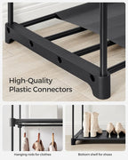 SONGMICS Closet Wardrobe, Portable Closet for Bedroom, Clothes Rail with Non-Woven Fabric Cover, Clothes Storage Organizer, 5