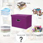 STOREONE Fabric Storage Cube Bins Foldable Organizer Container Collapsible Basket with Lids and Metal Handles, for Home, Bedr