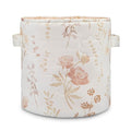 Crane Baby Wildflower Quilted Storage Basket, 13"x13", Cotton Fabric Basket for Baby Clothes Storage, Girls Nursery Decor, Ba