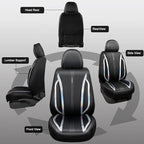 CAR PASS Nappa Leather Seat Covers, Waterproof Durable Universal fit for Women Girly SUV Truck,Anti-Slip Driver Seat Cover wi
