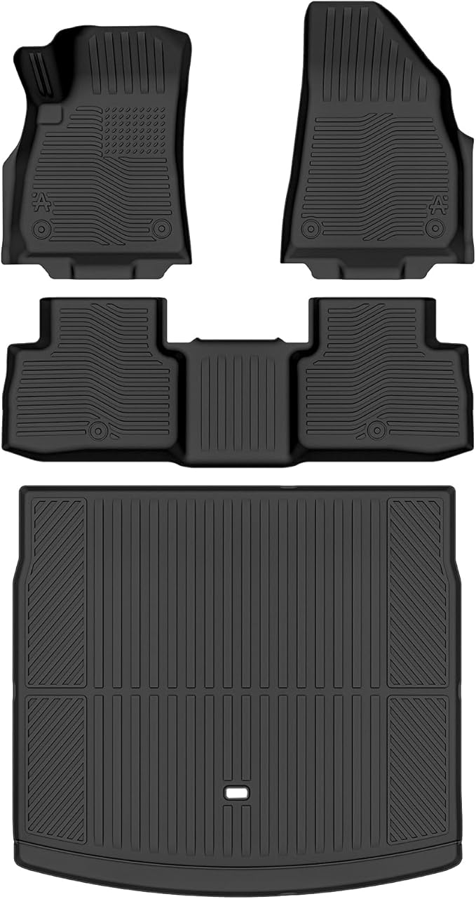 Auxko All Weather Floor Mats Cargo Mat for 2025 2026 Jeep Wagoneer S TPE Liners All Season Accessories Guard Odorless Anti-Slip Floor Liners Trunk Tray for 2025 2026 Jeep Wagoneer S