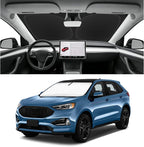 Custom Fit Windshield Sun Shade for Ford Edge 2015-2024, Foldable Car Sunshade Accessories with Storage Bag, UV & Heat Reflector, Keep Your Car Cooler