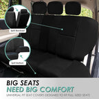 FH Group Car Seat Covers PU Leather 3 Row Car Seat Covers 7 Seater, Airbag Compatible and Split Bench - Fit Most Car, Truck, 
