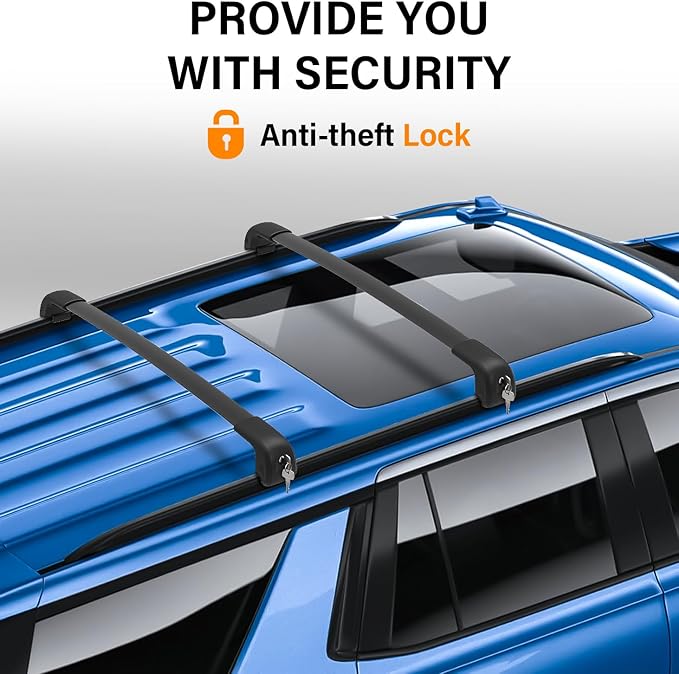 330lbs Lockable Roof Rack Cross Bars Fit for 2021-2026 Chevrolet Chevy Suburban & Tahoe & GMC Yukon/Yukon XL & Cadillac Escalade/Escalade ESV Aluminum Heavy Duty Roof Rails Crossbar
