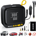 Tire Inflator Portable Air Compressor, NEXPOW 150PSI 12V DC Air Pump with Dual Digital Pressure Gauge & Auto Shut-Off, Air Compressor Portable with LED Light for Car, Motorcycle, Bicycle, Ball, Yellow