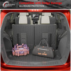 Floor Mats Compatible with 2016-2025 2026 Dodge Durango 6 Seats Cargo Mat Back Seat Protector Trunk Liner 2024 Durango Accessories (Fit 6 Seats, 3rd Row Backrest Mats+Trunk Mat+Floor Mats)