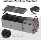 Car Trunk Organizer for SUV, Heavy Duty Waterproof Trunk Organizer, Foldable Collapsible Car Organizer with Cooler, Multi-Comp