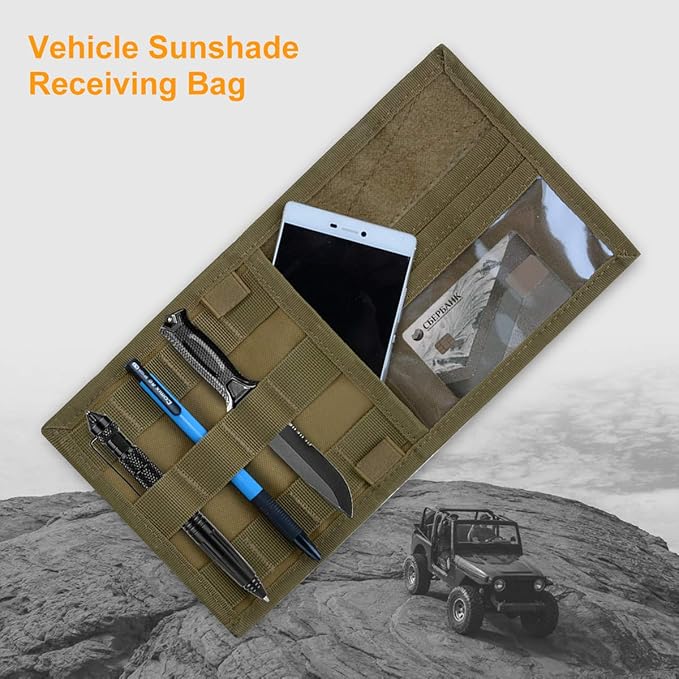 ROARING FIRE MOLLE Car Sun Visor Organizer - Tactical Panel for Trucks, SUV & Police Vehicles | Compatible with Pouches & Storage Accessories