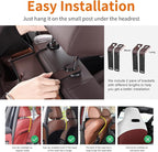 Car Rear Backseat Extra Multifunctional Drink Cup Holder Organizers with Tissue Storage Box Organizer & Hooks for Car Seat Back (Brown)