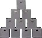 Fabric storage bins Cubes, Fabric Cube Organizer with Handle, Foldable Cube Bins for Cloth or Accessary Storage, 11x11x11, Se