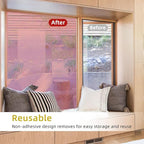 WPCTEV Window Privacy Film One Way Daytime Mirror Tint Treatments UV Heat Control Vinyl Stickers Sun Block Glass Paper Door Covering Reflective (Red Silver, 17.5 Inch x 16.4 Feet)